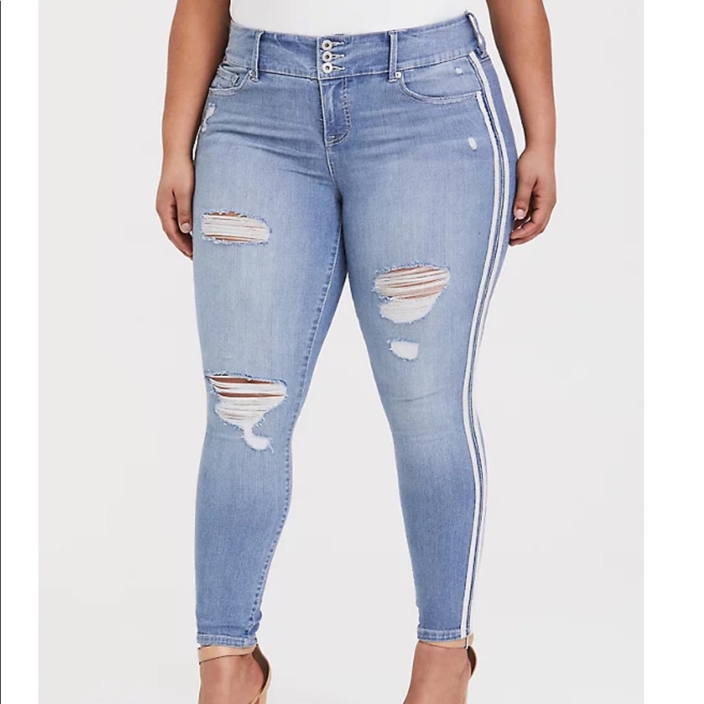 Torrid Premium Striped Jeggings